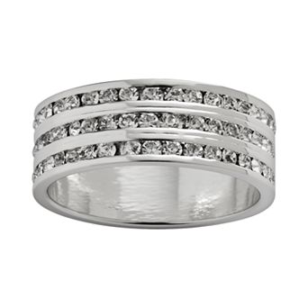 Traditions Jewelry Company Sterling Silver Crystal Eternity Ring