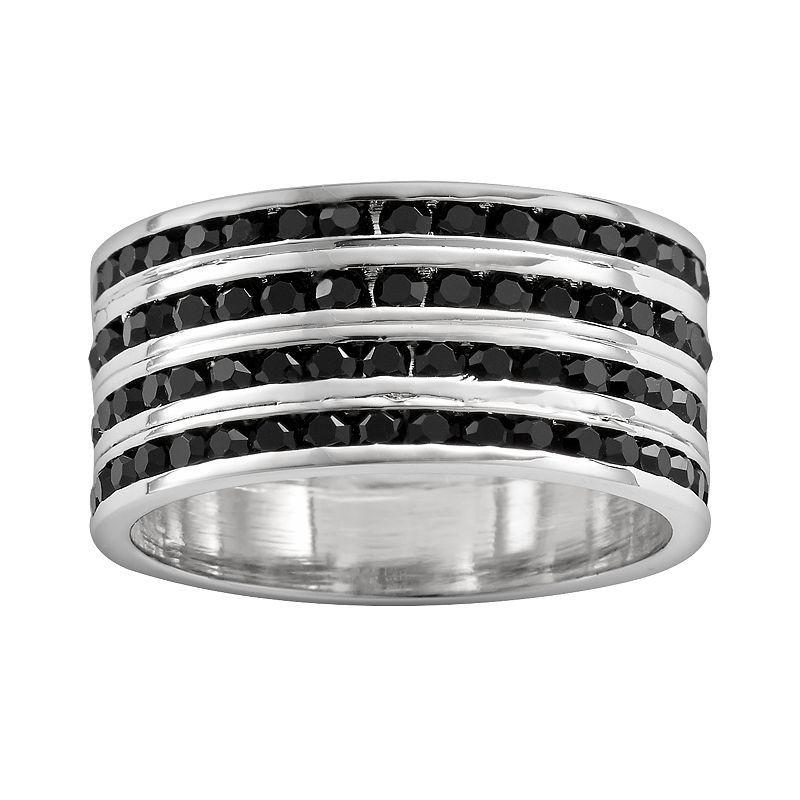 Traditions Jewelry Company Sterling Silver Crystal Eternity Ring, Women's, Size: 10, Black