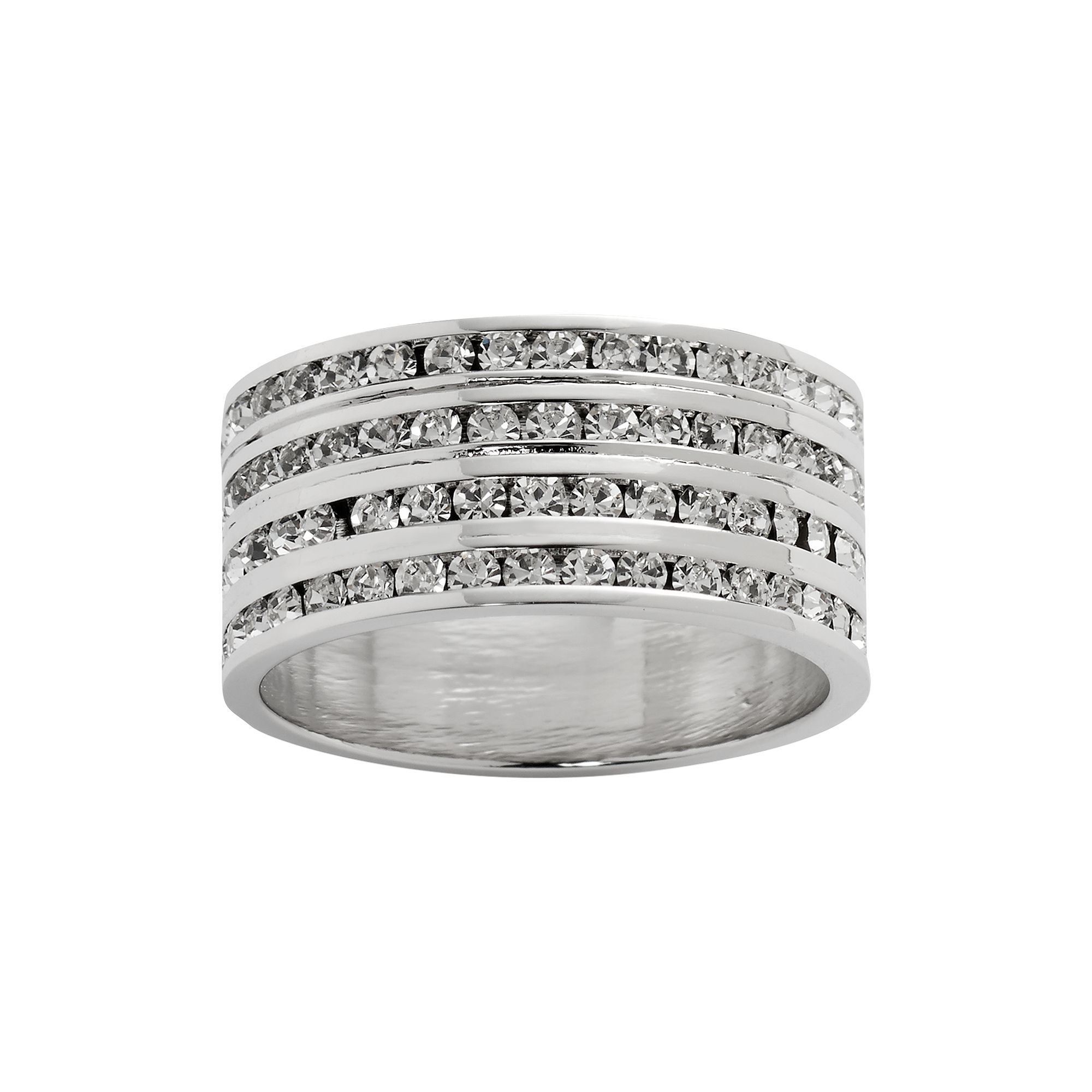 Traditions Jewelry Company Sterling Silver Crystal Eternity Ring, Womens, 
