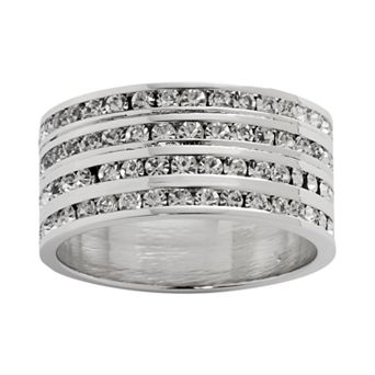 Traditions Jewelry Company Sterling Silver Crystal Eternity Ring