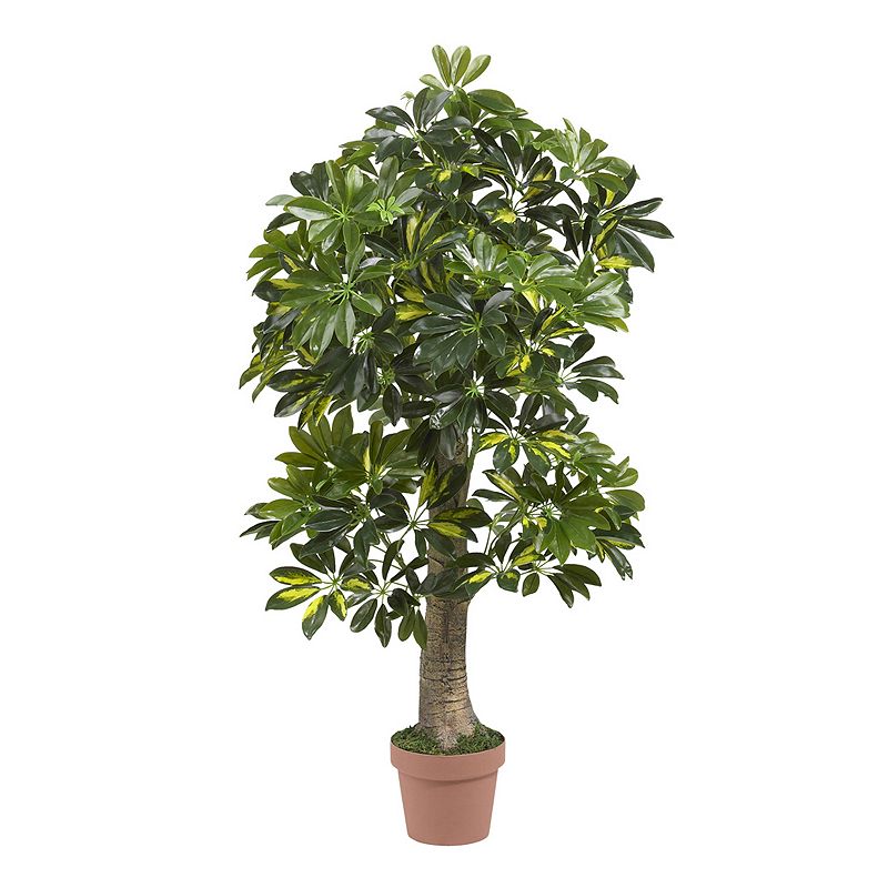 nearly natural Real Touch 4-ft. Silk Schefflera Tree, Green