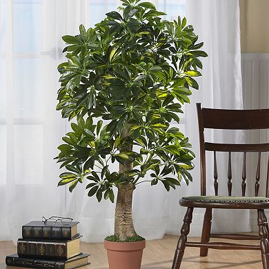 nearly natural Real Touch 4-ft. Silk Schefflera Tree