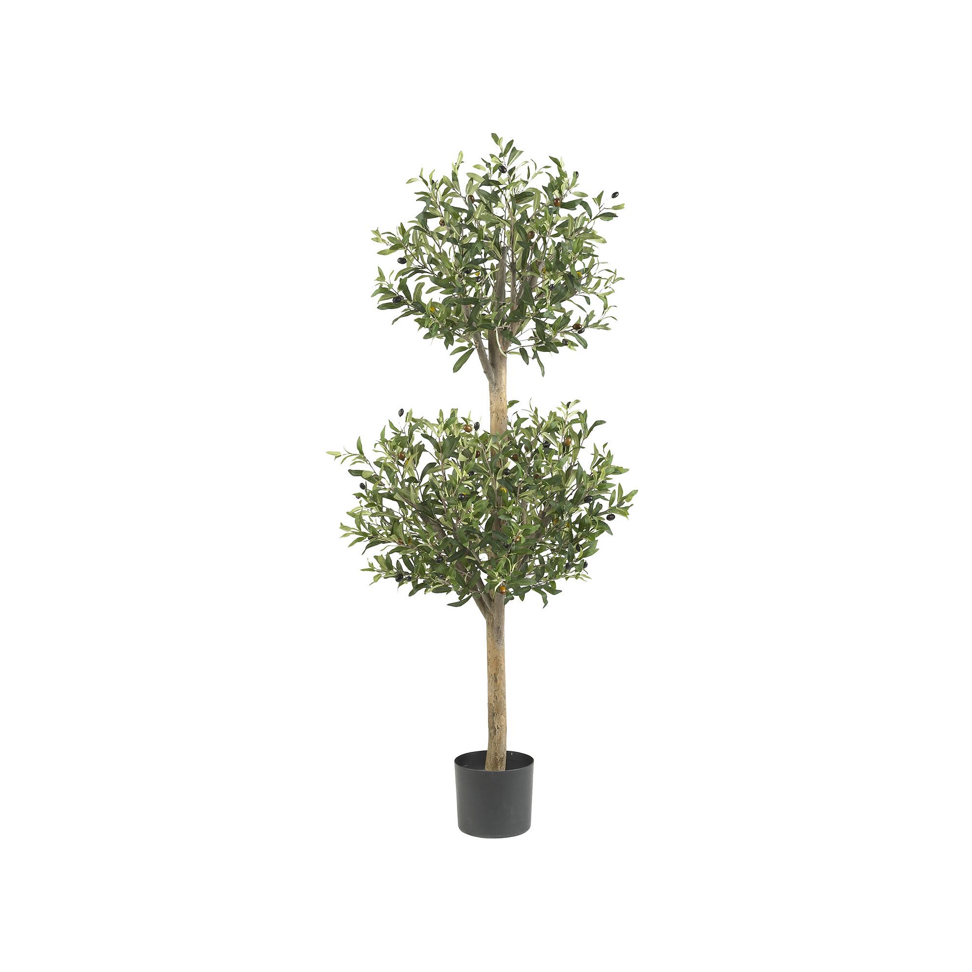 nearly natural 4 1/2-ft. Silk Olive Double Topiary Tree, Green