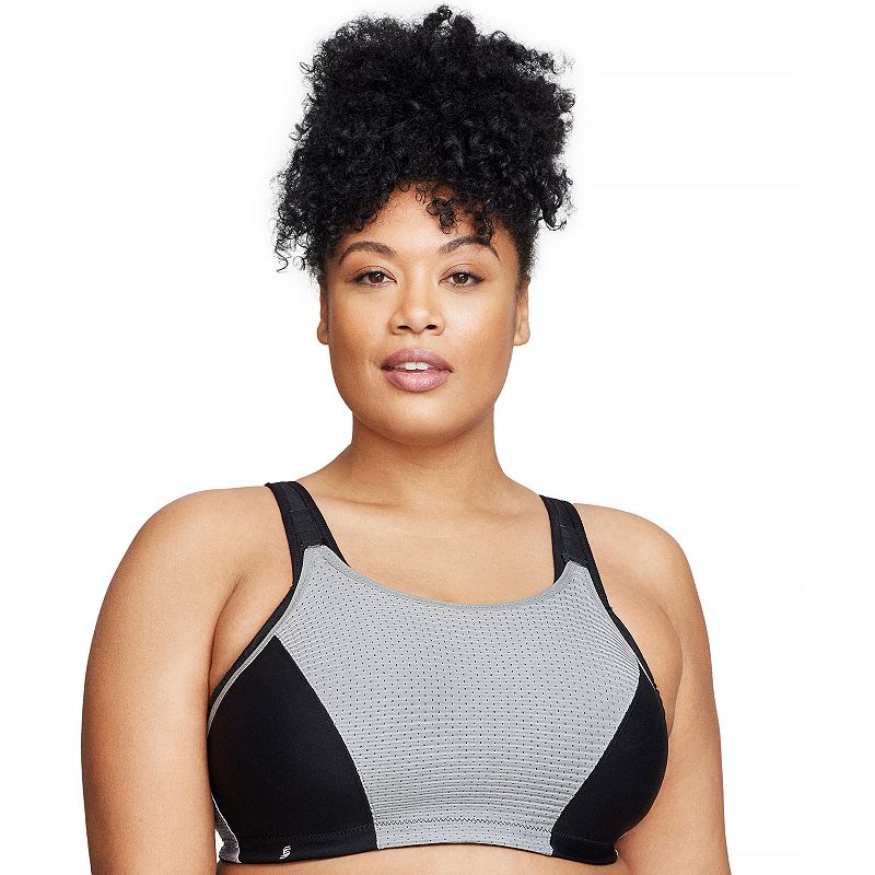 Plus Size Glamorise Full-Figure Adjustable Wireless Sport Bra 1166, Women's, Size: 32 B, Black