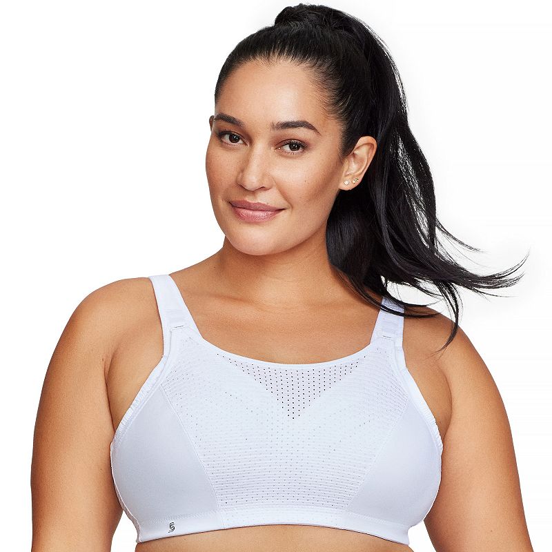 Plus Size Glamorise Full-Figure Adjustable Wireless Sport Bra 1166, Women's, Size: 38 Dd, White