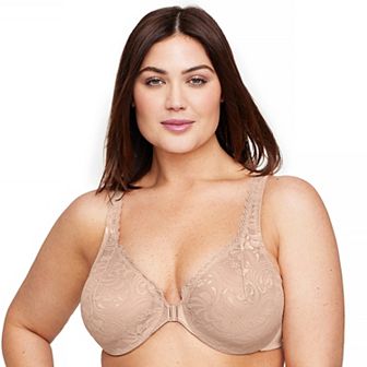Plus Size Glamorise Full-Figure Wonderwire Front-Close Stretch Lace Bra 9245