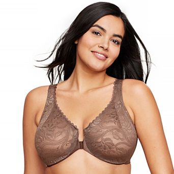 Plus Size Glamorise Full-Figure Wonderwire Front-Close Stretch Lace Bra 9245