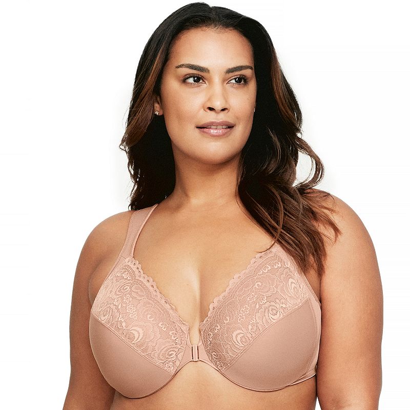 Plus Size Glamorise Full-Figure Wonderwire Front Close Bra 1245, Women's, Size: 34 G, Cappucino