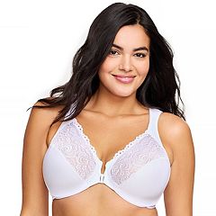 Plus Size Glamorise Full-Figure Wonderwire Front-Close Stretch Lace Bra  9245