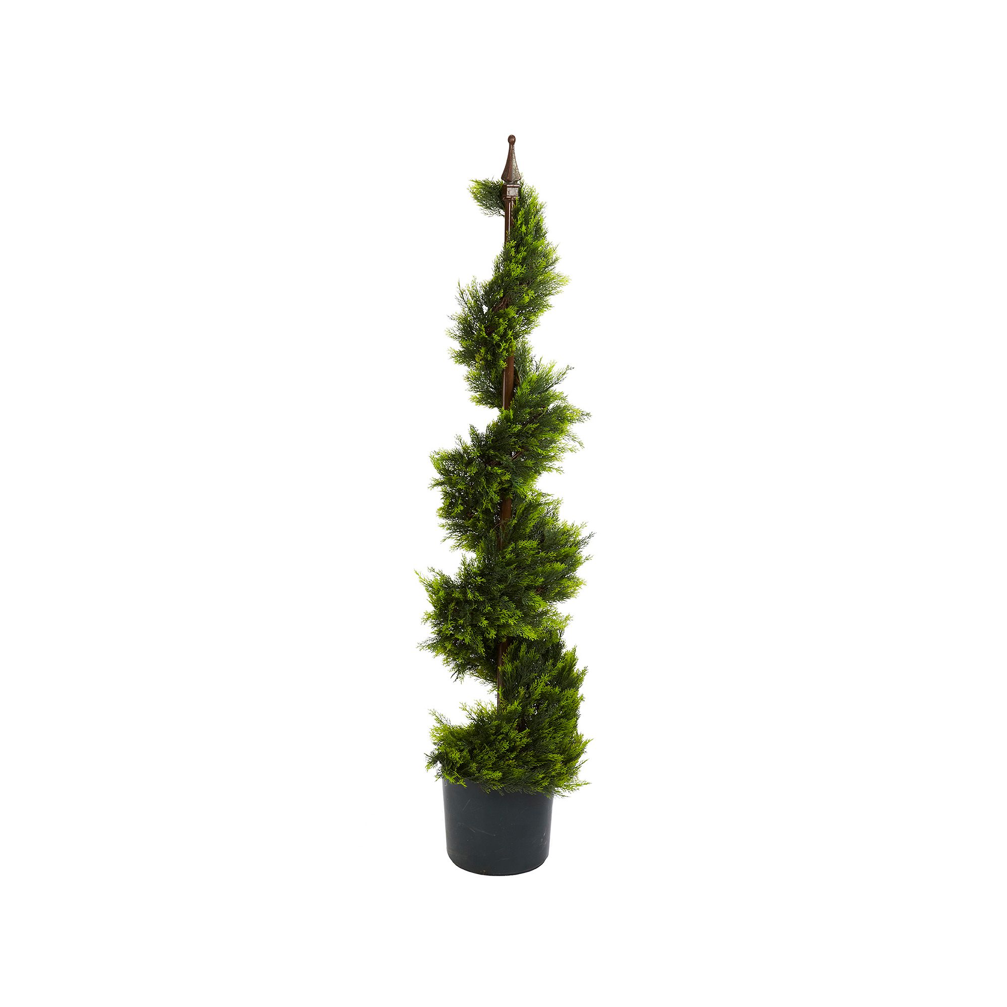 nearly natural 4-ft. Silk Cypress Spirial Tree, Green