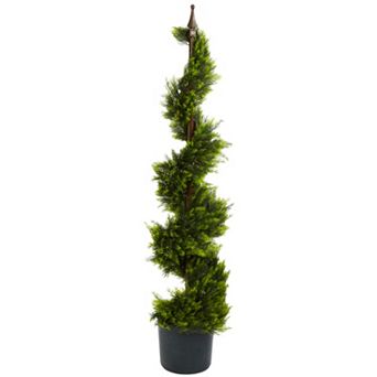 nearly natural 4-ft. Silk Cypress Spirial Tree