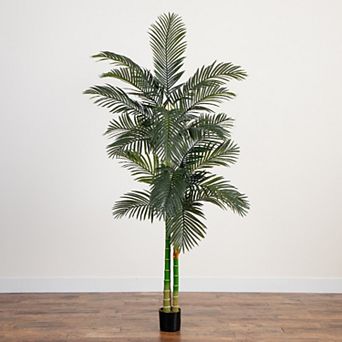 nearly natural 8-ft. Silk Golden Cane Palm Tree