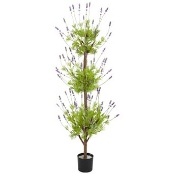 nearly natural 4-ft. Silk Lavender Topiary Tree