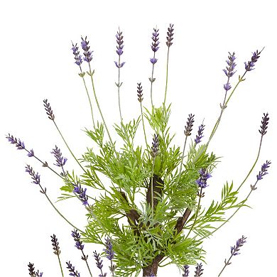 nearly natural 4-ft. Silk Lavender Topiary Tree