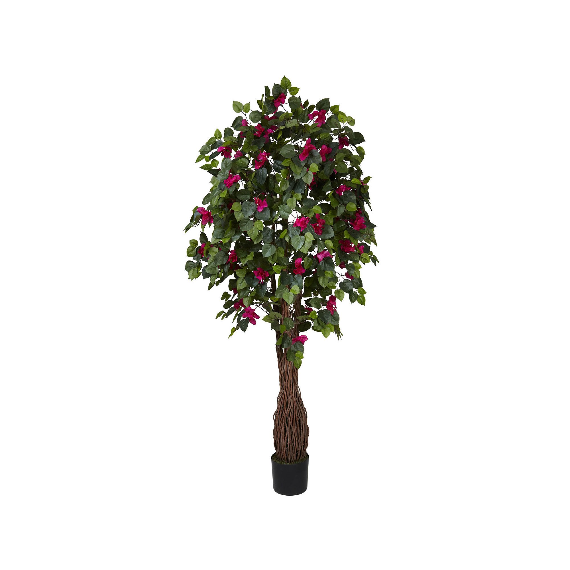 nearly natural Silk 6-ft. Multi Vine Bougainvillea Tree, Green