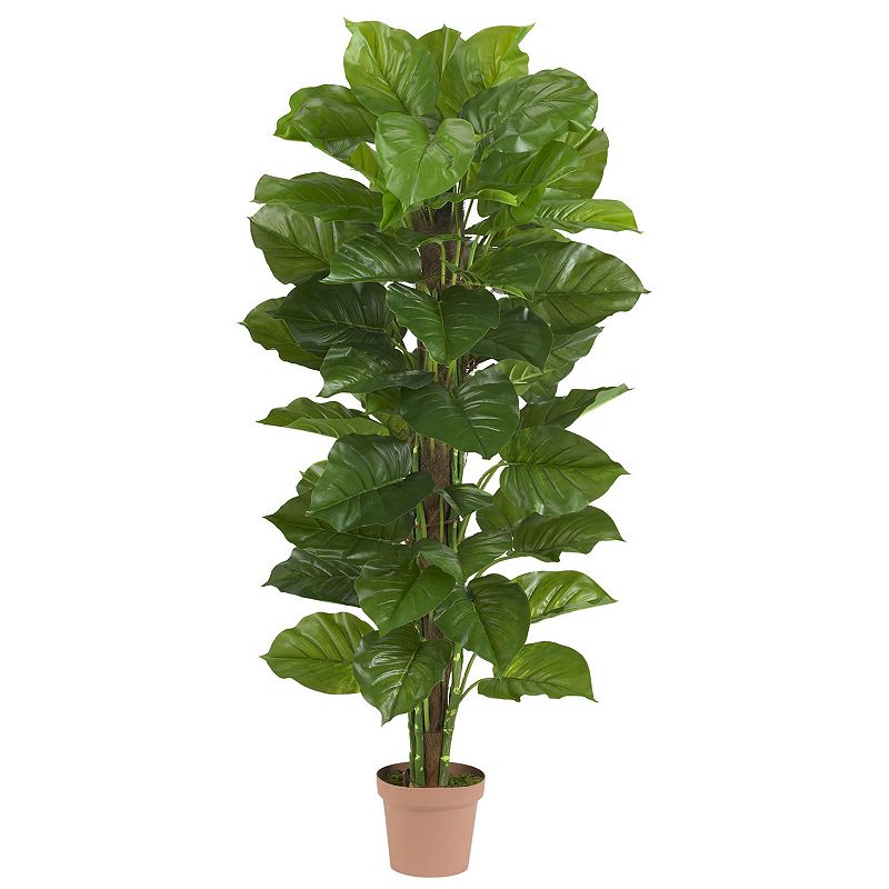 nearly natural Silk 63-in. Large Leaf Philodendron Plant, Green