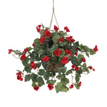 nearly natural Artificial Begonia Hanging Basket