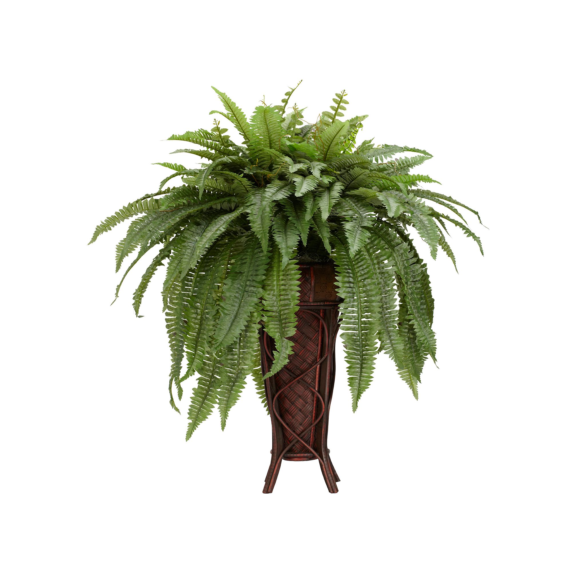 nearly natural Boston Fern with Stand Silk Plant, Green