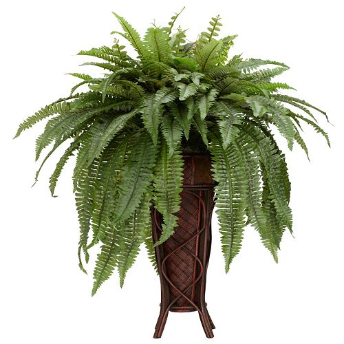 nearly natural Boston Fern with Stand Silk Plant