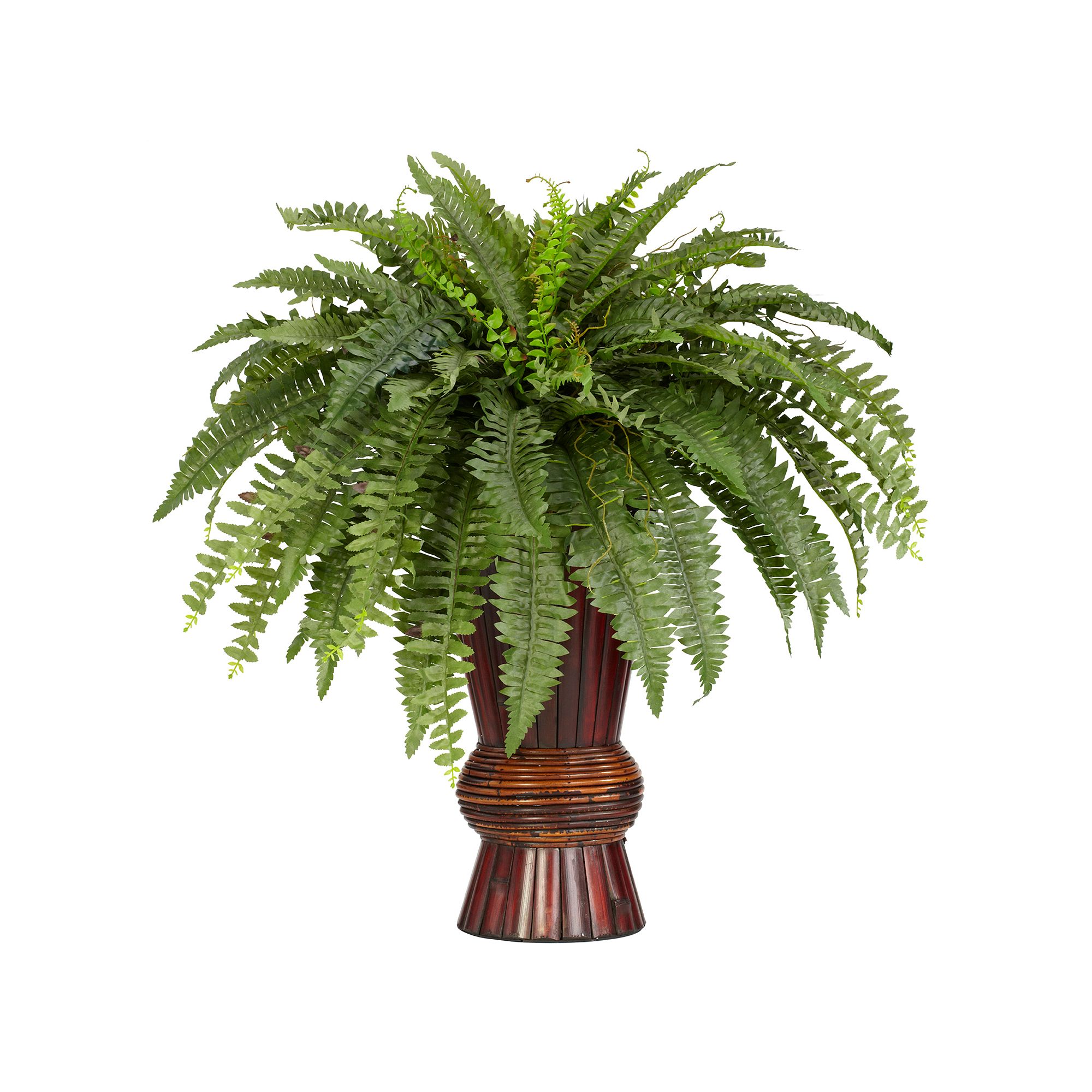 nearly natural Silk Boston Fern Plant in a Decorative Vase, Green