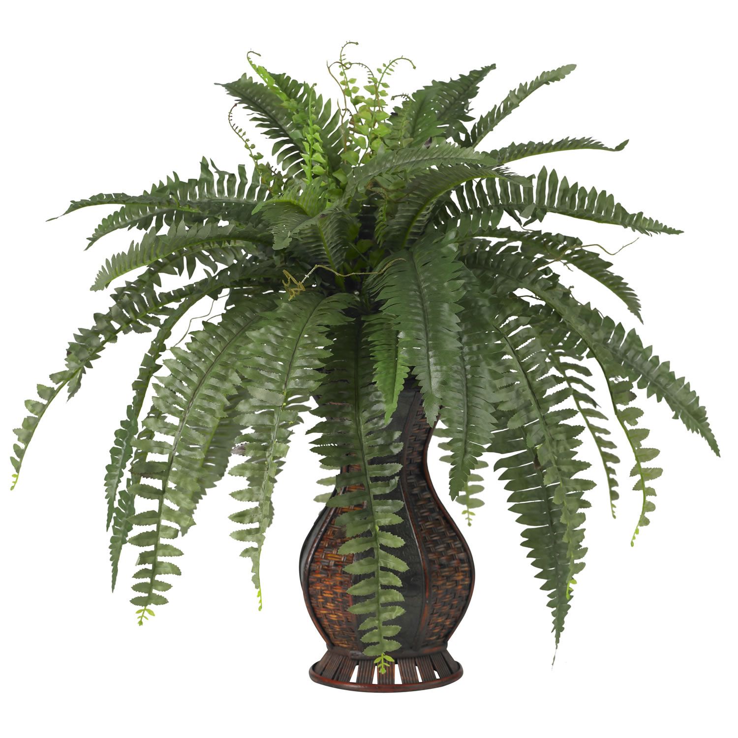 Artificial fern plant in moss and twig basket - 27 | Realistic fern plants