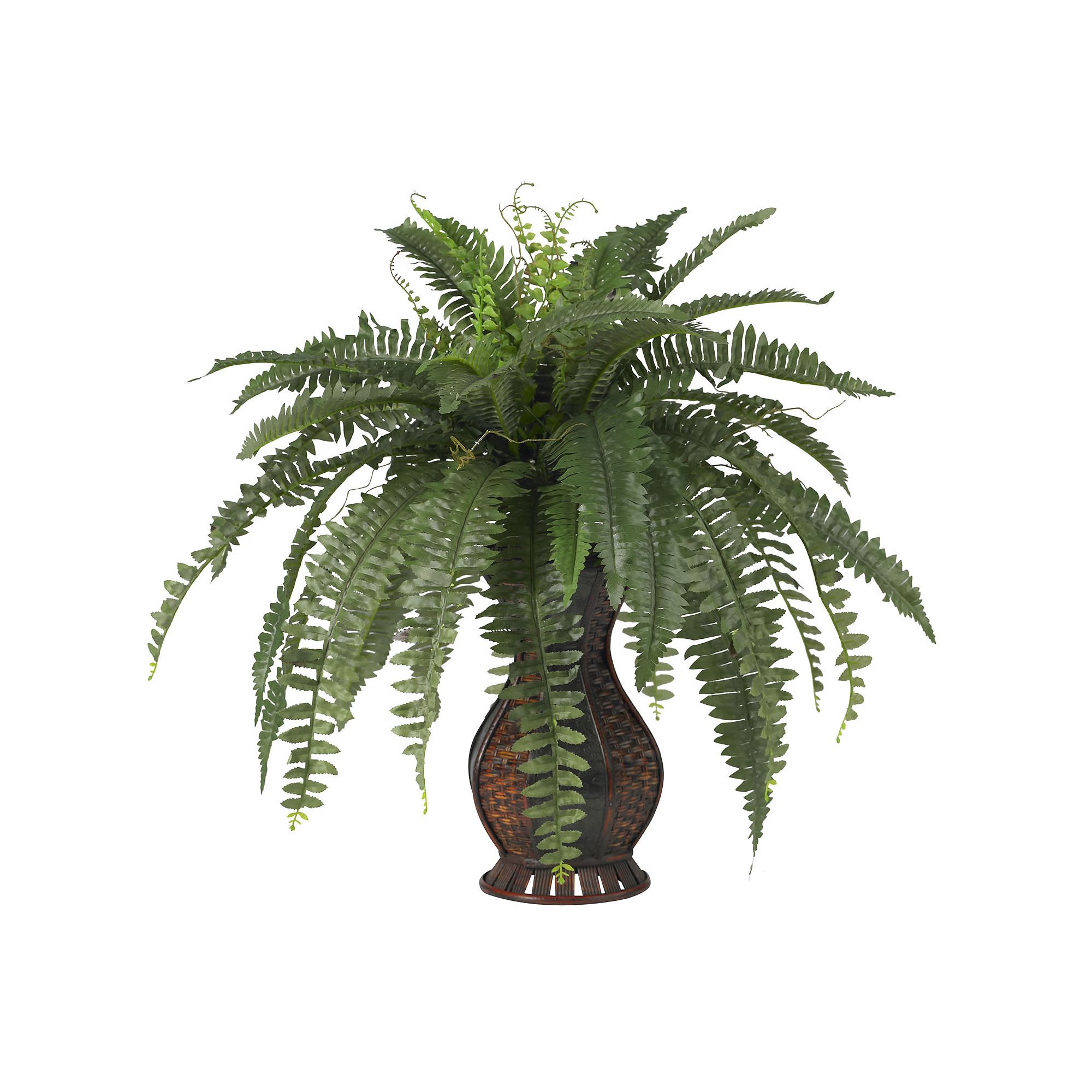 nearly natural Silk Boston Fern Plant in a Decorative Urn, Green