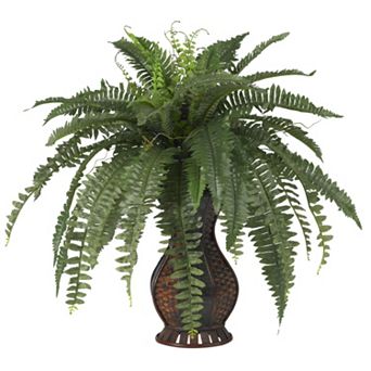 nearly natural Silk Boston Fern Plant in a Decorative Urn