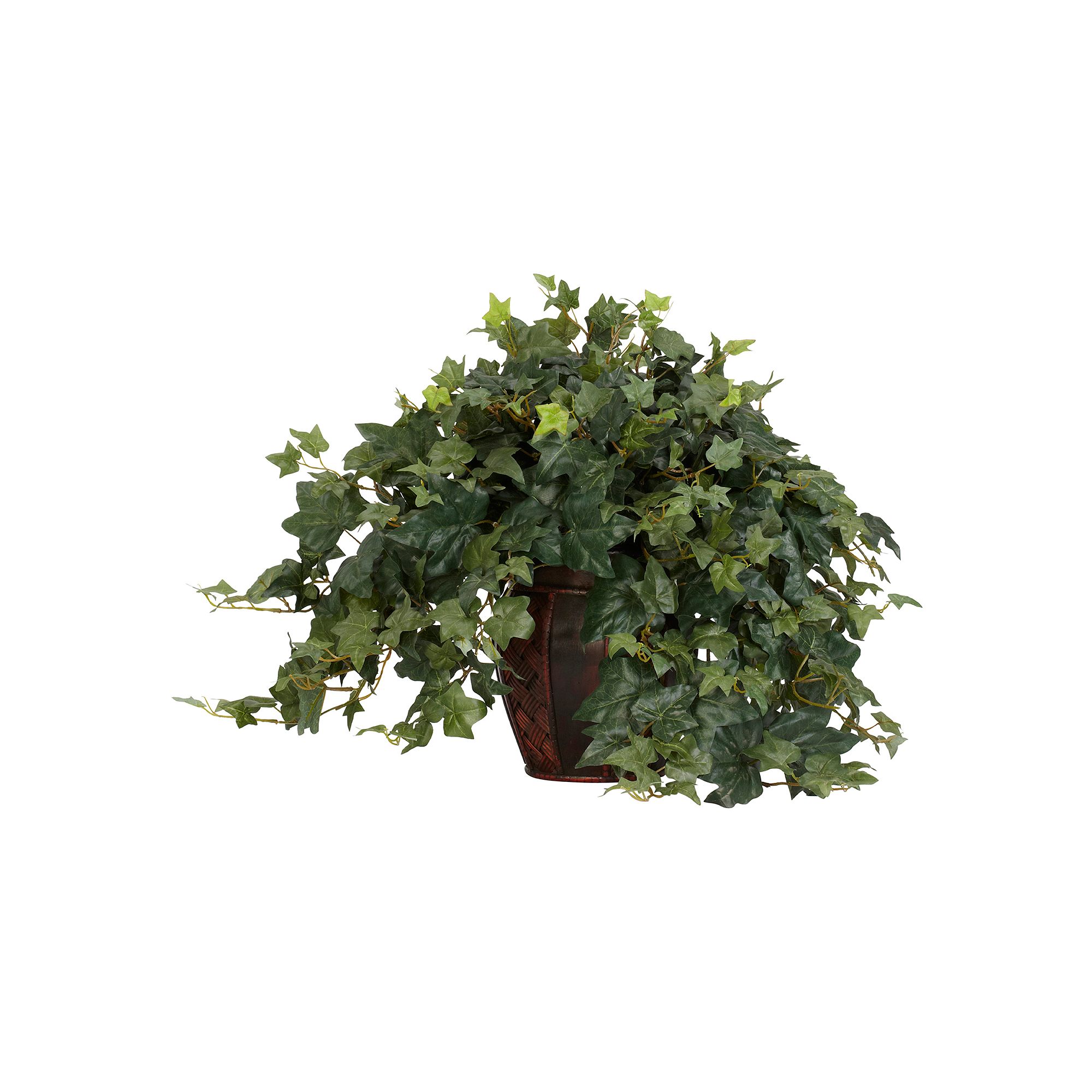 nearly natural Silk Puff Ivy Plant in a Decorative Vase, Green