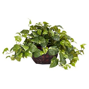 nearly natural Silk Pothos Plant in a Decorative Vase