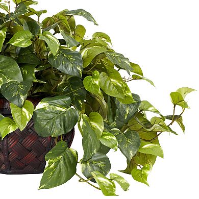 nearly natural Silk Pothos Plant in a Decorative Vase
