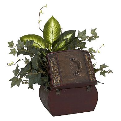 nearly natural Silk African Violet, Dieffenbachia and Ivy Plant