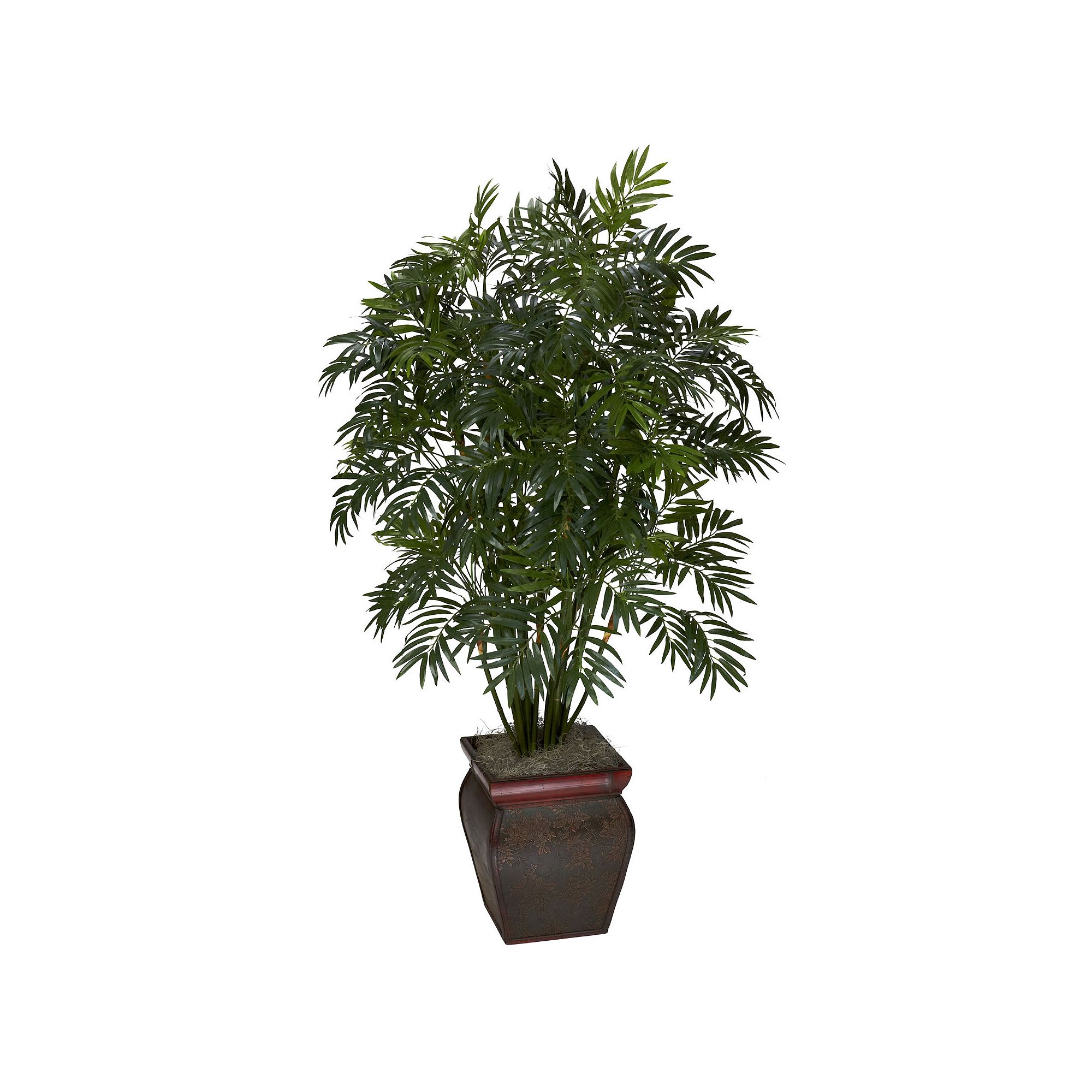 nearly natural Silk Mini Bamboo Palm Plant, Green