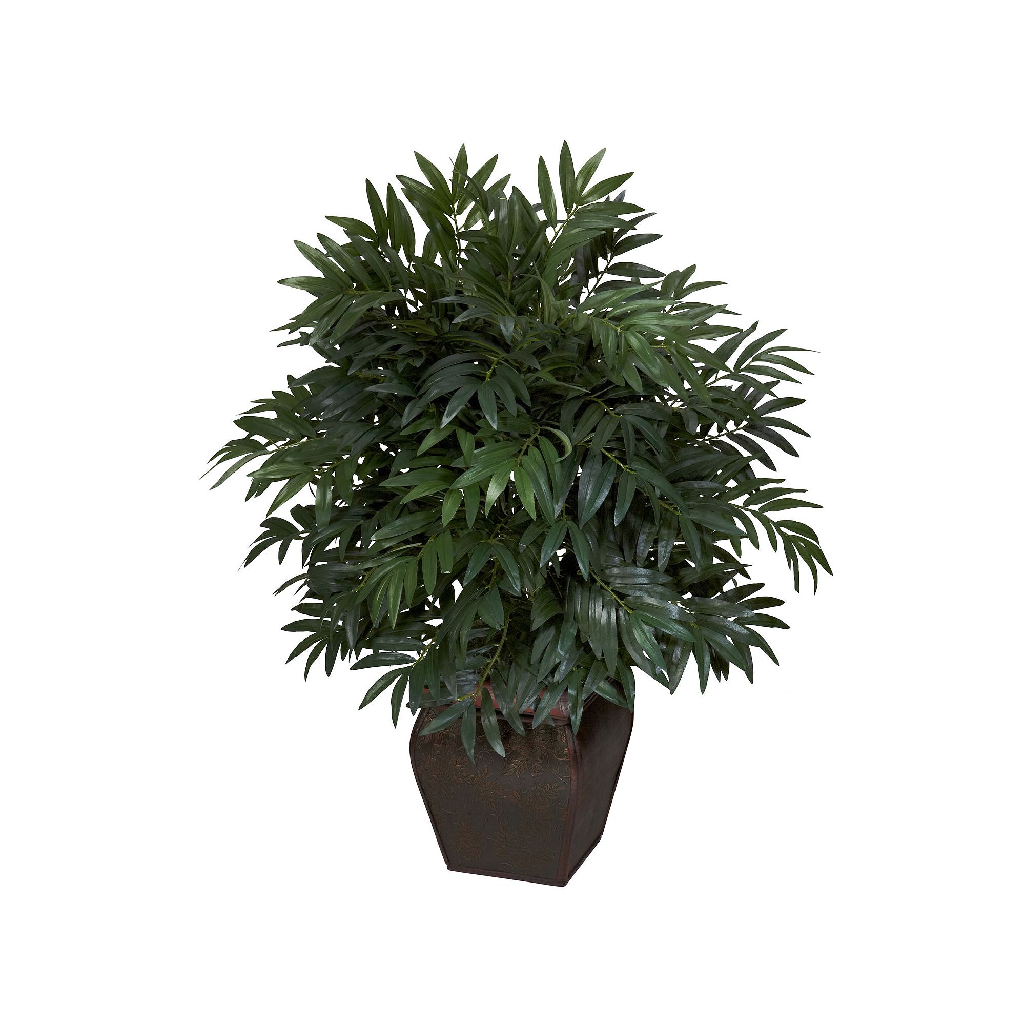 nearly natural Silk Double Bamboo Palm Plant, Green