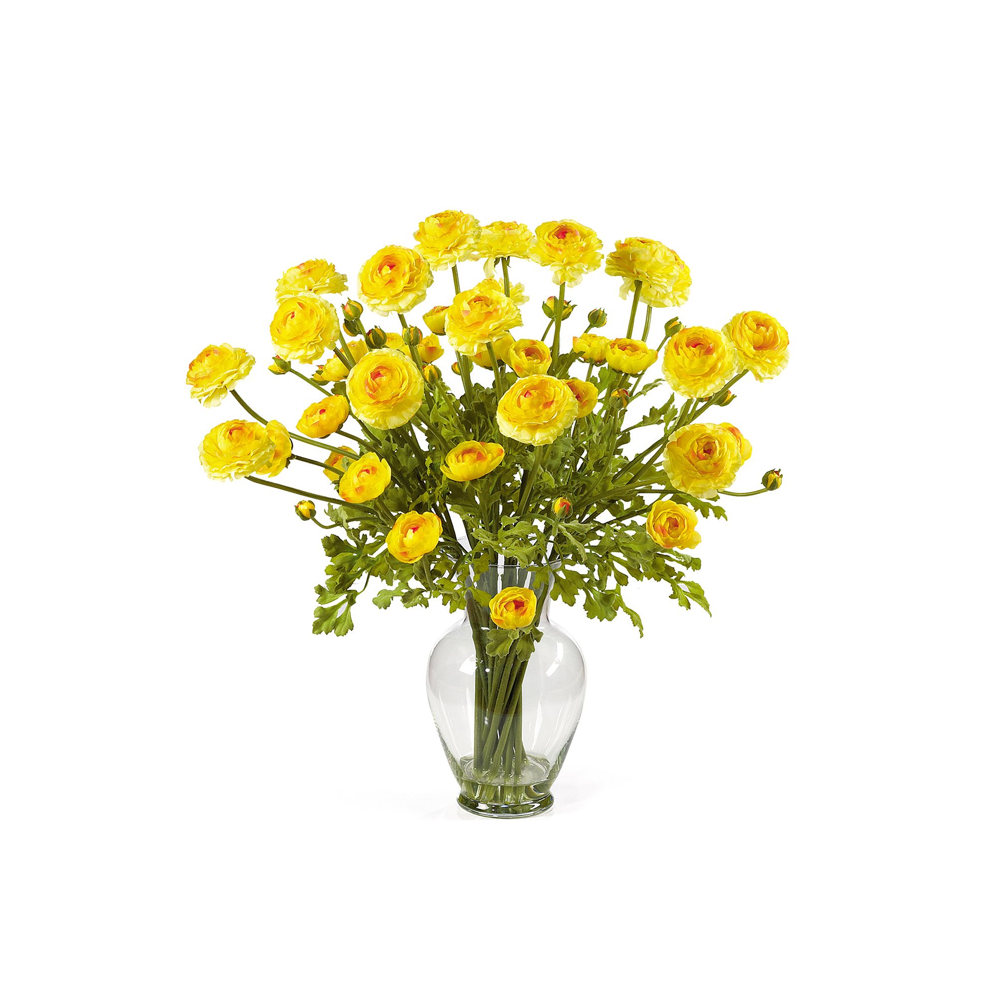 nearly natural Silk Ranunculus Floral Arrangement, Yellow