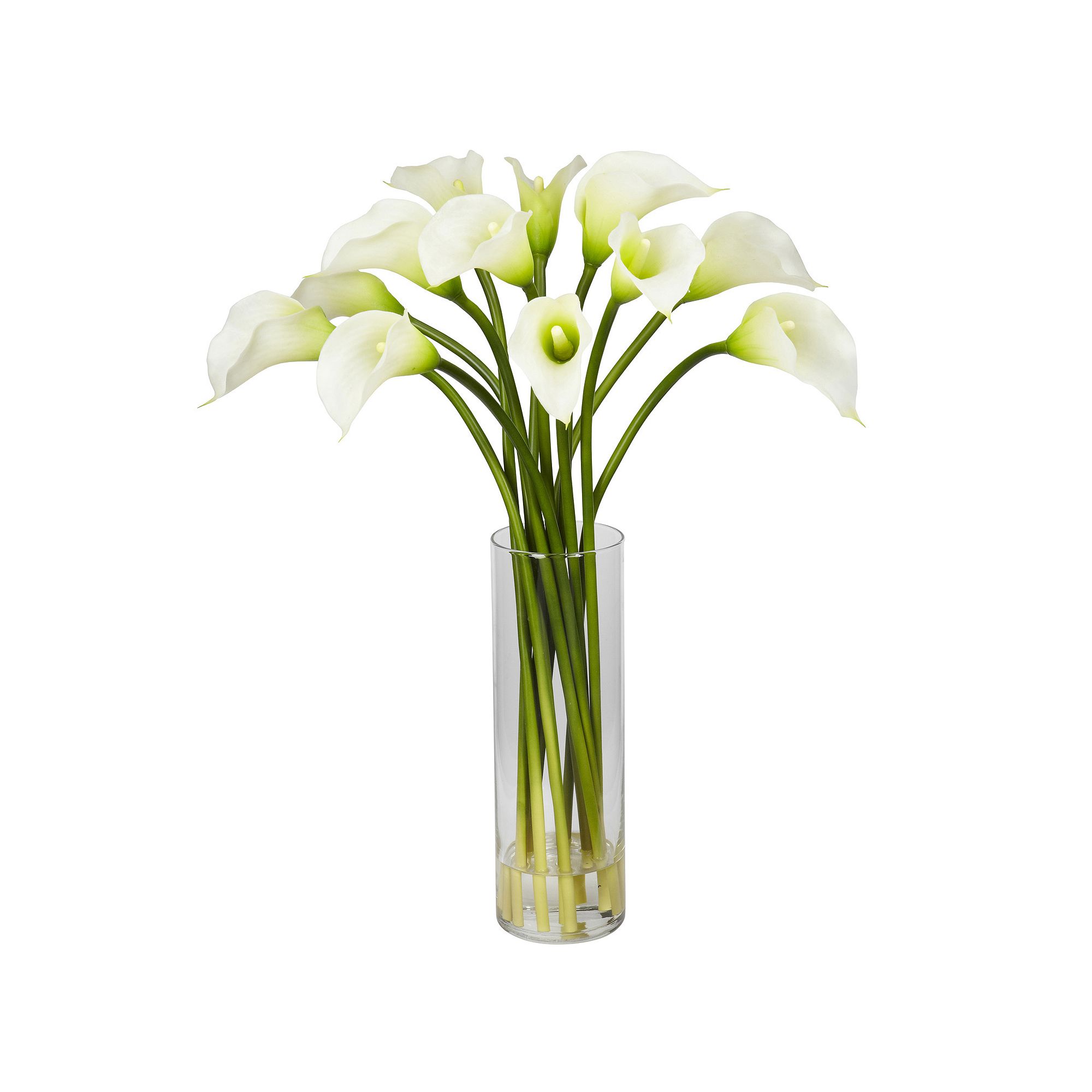 nearly natural Liquid Illusion 20-inch Silk Calla Lily Floral Arrangement, 