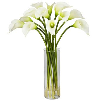 nearly natural Liquid Illusion 20-inch Silk Calla Lily Floral Arrangement