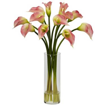 nearly natural Liquid Illusion 20-inch Silk Calla Lily Floral Arrangement