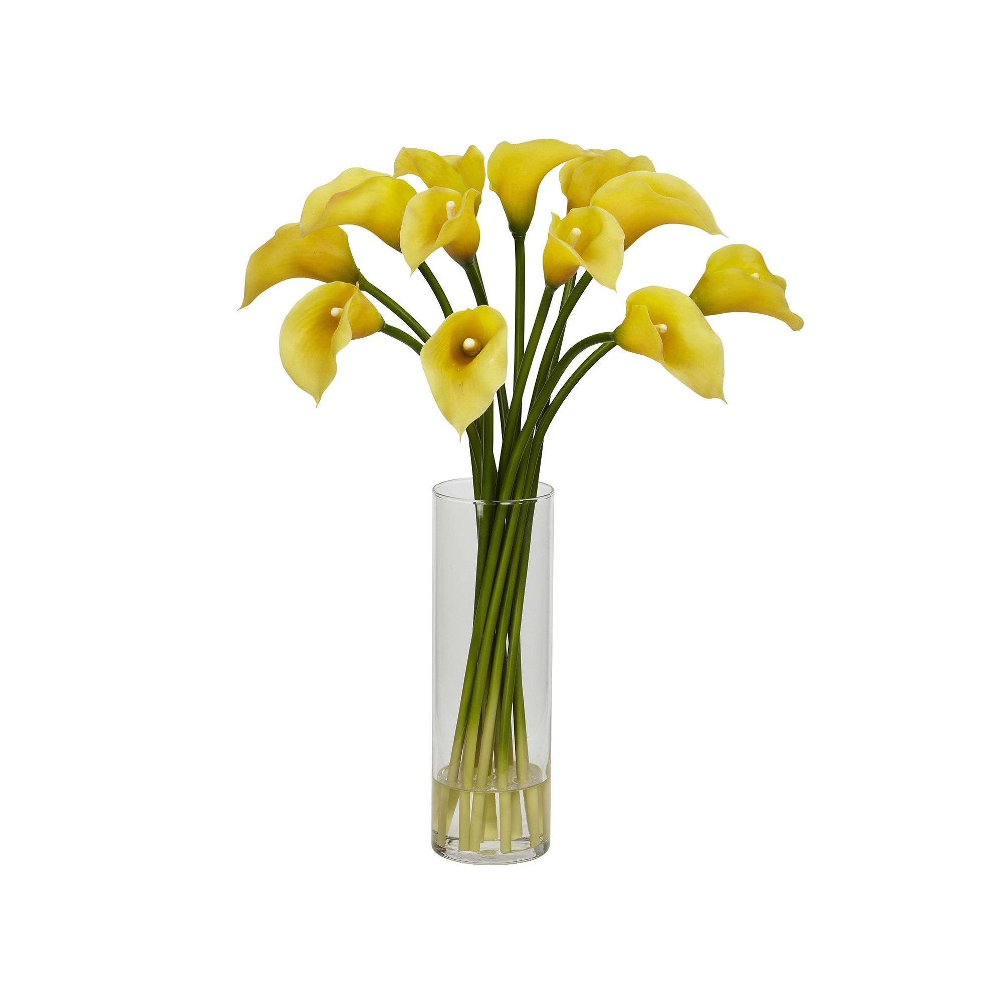 nearly natural Liquid Illusion 20-inch Silk Calla Lily Floral Arrangement, 