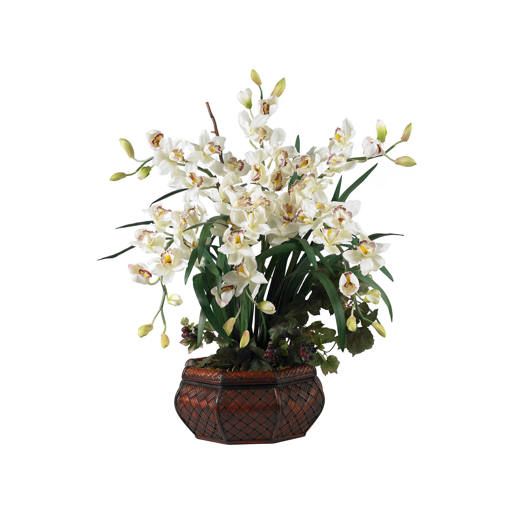 nearly natural Silk Cymbidium Floral Arrangement, White