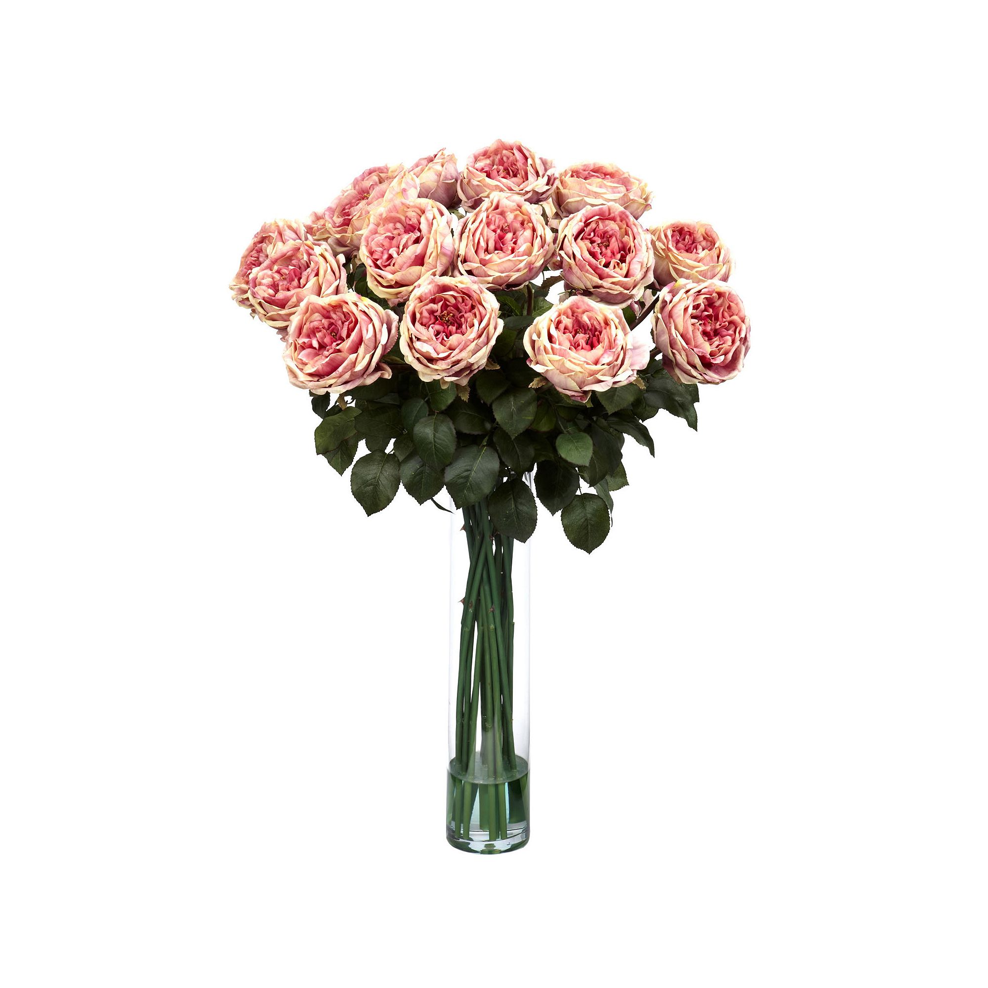 nearly natural Liquid Illusion Fancy Silk Rose Floral Arrangement, Pink