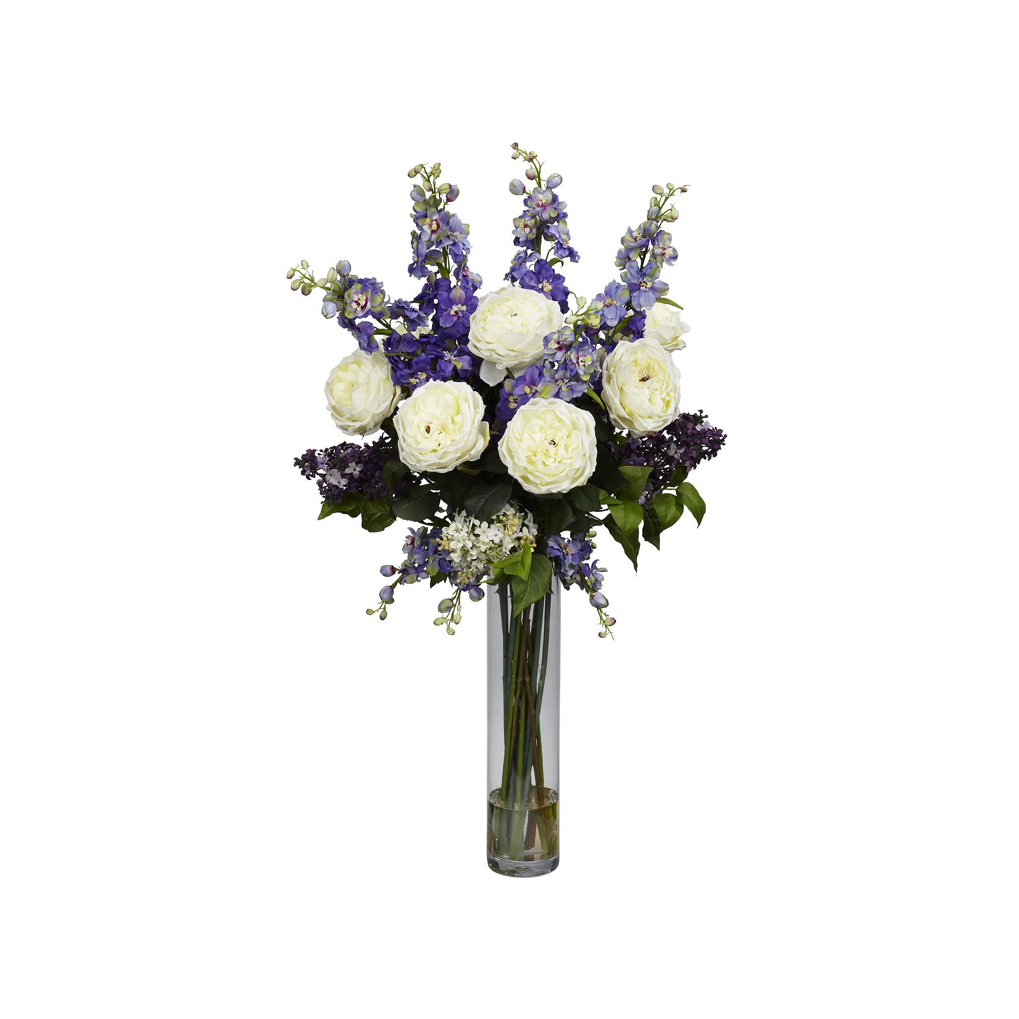 nearly natural Liquid Illusion Silk Rose, Delphinium & Lilac Floral Arrange
