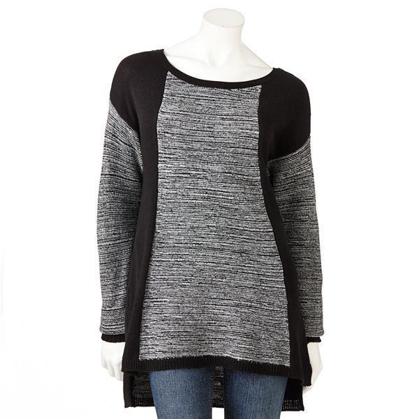 Women's Apt. 9® Colorblock Drop-Tail Hem Sweater