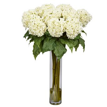 nearly natural Medium Liquid Illusion Silk Hydrangea Floral Arrangement