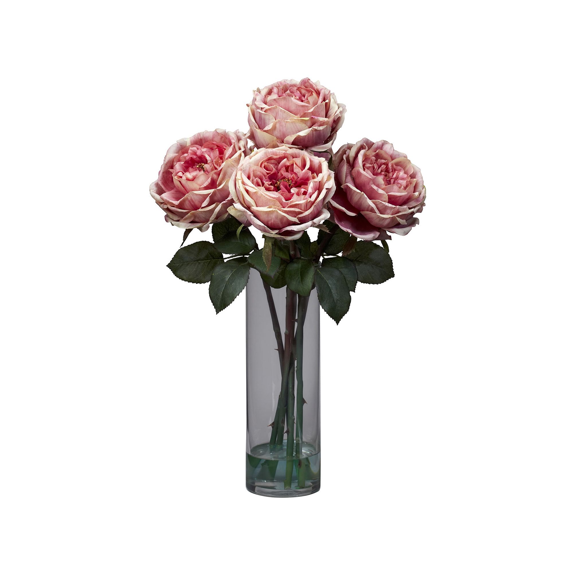 nearly natural Liquid Illusion Silk Fancy Rose Floral Arrangement, Pink