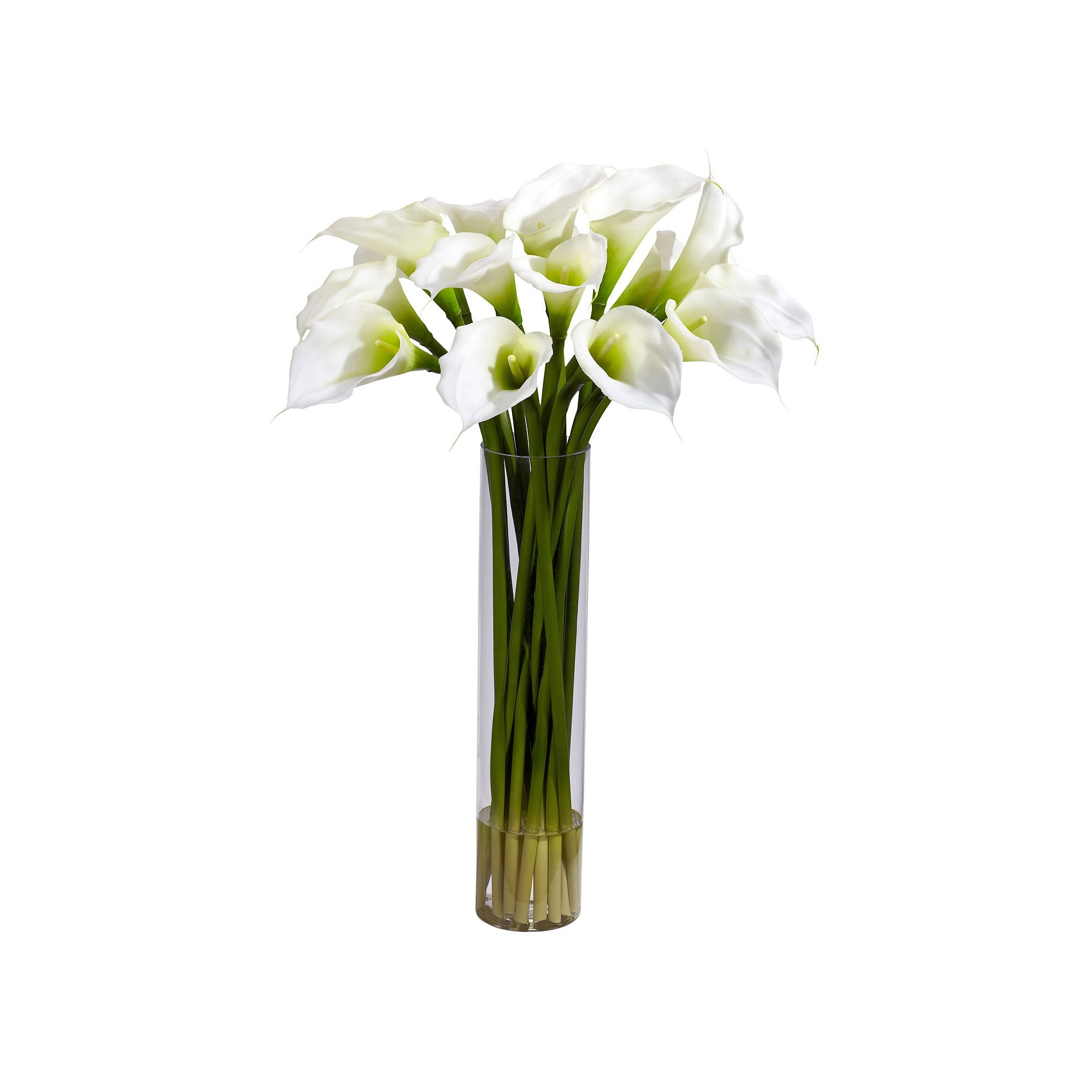 nearly natural Liquid Illusion 27-inch Silk Calla Lily Floral Arrangement, 