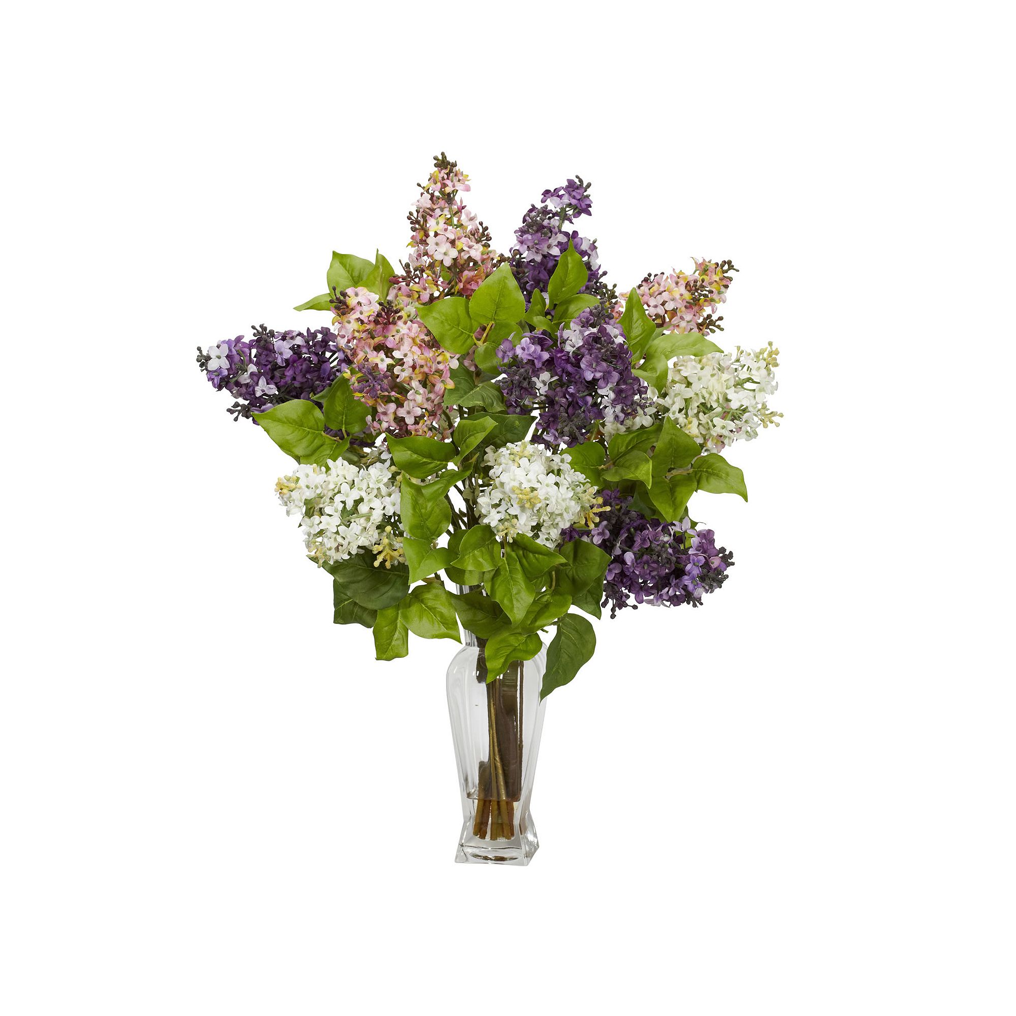 nearly natural Liquid Illusion Silk Lilac Floral Arrangement, Green