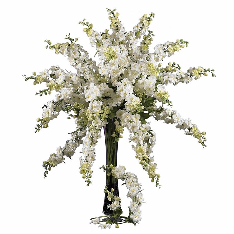 nearly natural 12-pc. Silk Delphinium Stem Set, White Bright, billowy blooms create an explosion of color. Individual stems give you decorating options. Artificial construction ensures lasting beauty. 12-piece set 38 1/2H x 7W x 5D (each) Weight: 3 1/2 lbs. (overall) Polyester/metal Wipe clean Model Numbers: Purple: 2128-PP White: 2128-WH Yellow: 2128-YL Size: One Size. Gender: unisex. Age Group: adult. Material: silk.