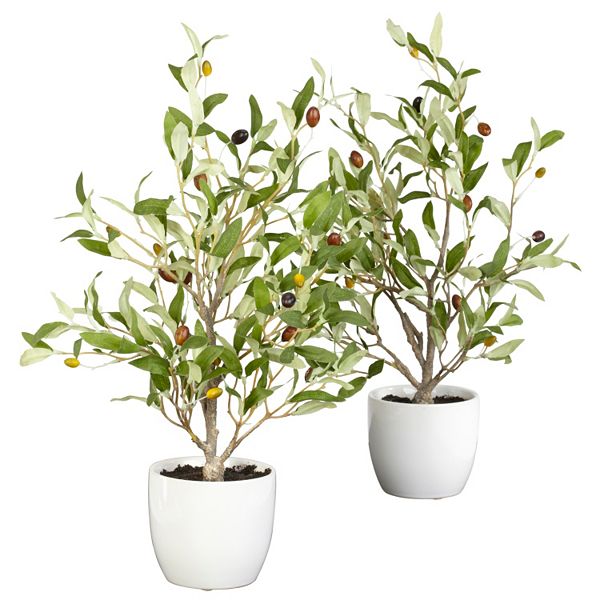 nearly natural 2pc. Silk Olive Tree Set