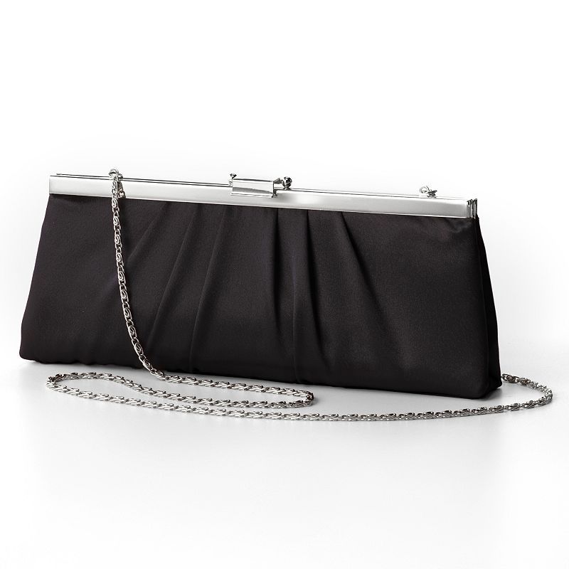 UPC 684835075008 product image for Gunne Sax by Jessica McClintock® Pleated Satin Convertible Clutch, Black | upcitemdb.com