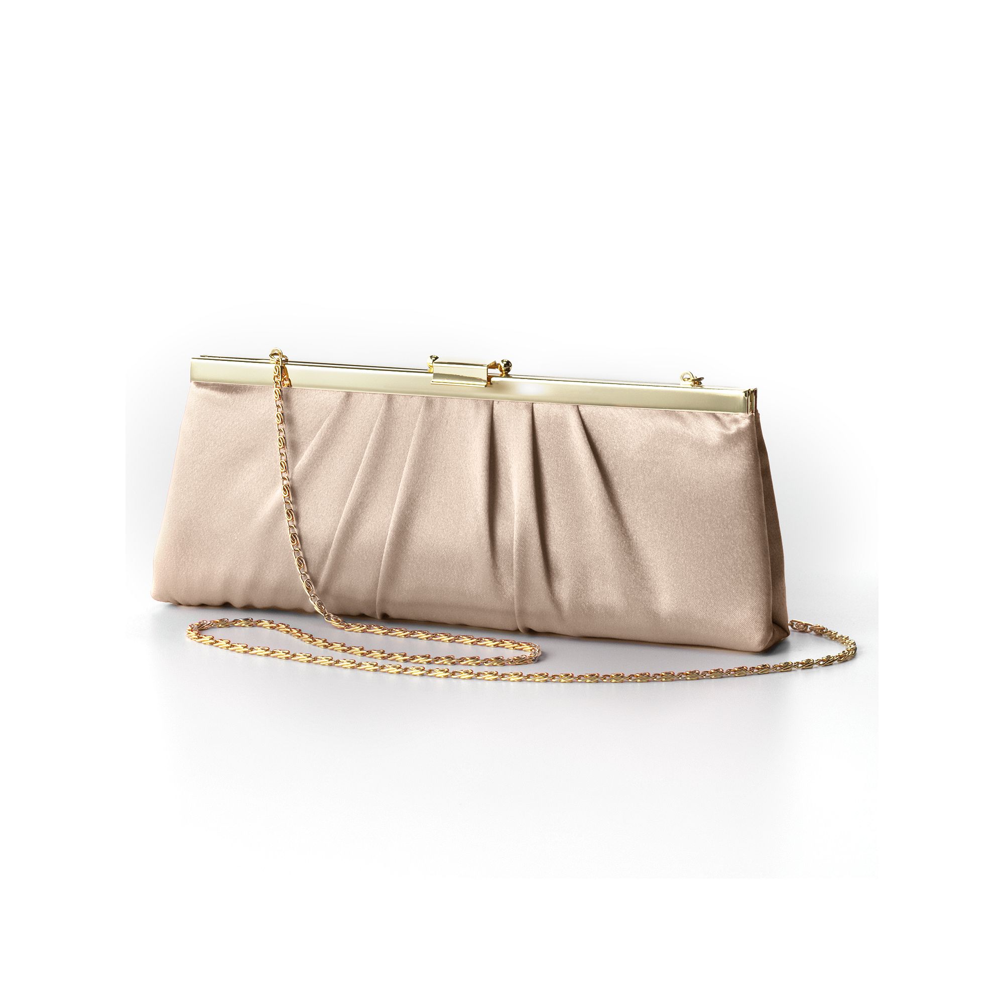 Gunne Sax by Jessica McClintock® Pleated Satin Convertible Clutch, Beige